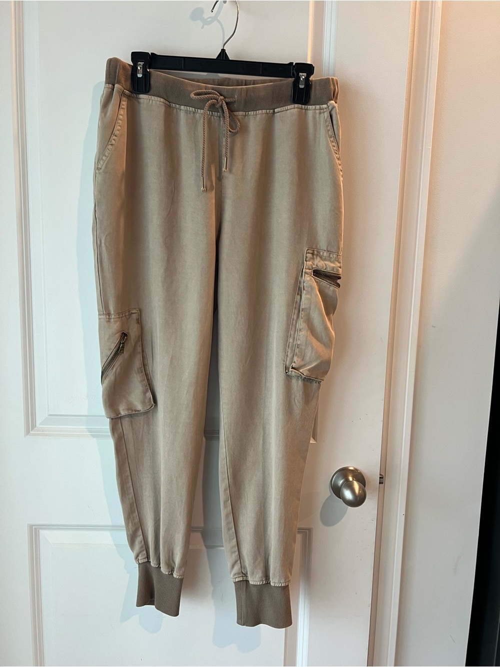 Young Fabulous & Broke Tan Cargo Jogger Pants. Small